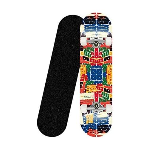 Skateboards 31'' Pro Complete Skateboard 7 Layer Canadian Maple Skateboard Deck for Extreme Sports and Outdoors,Color Block