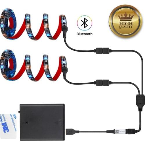 USB LED Strip RGB Changeable LED TV Background Lighting Bluetooth APP Control Battery Powered Flexible LED Light 1m 2m 2x50cm