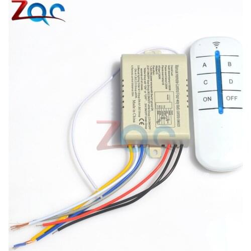 Digital Wireless Remote Control LED Switch RF Remote Control LED Light Switch 4 Way Relay 220V 50/60Hz for Ceiling LED Lamp Bulb