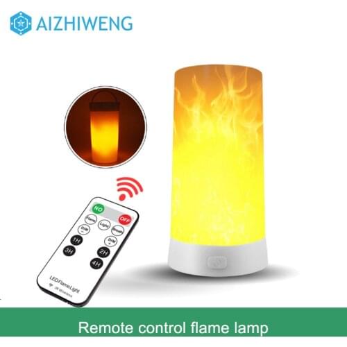 LED Flame Effect Light, USB Rechargeable Flame Table Lamp with 4 Modes Waterproof USB Rechargeable Flickering Flame Lantern