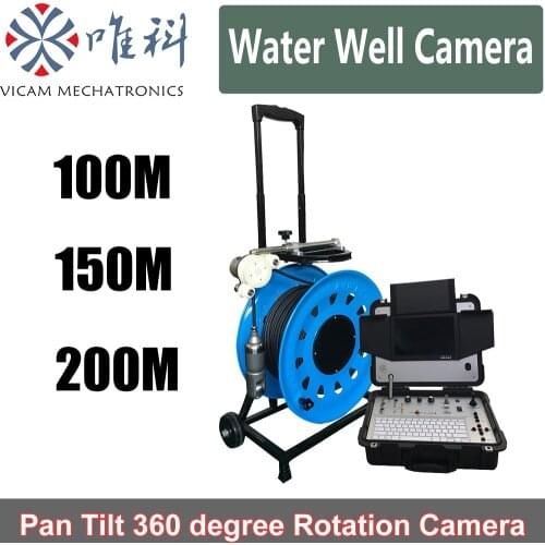 360 degree rotation underwater video inspection camera HD waterproof water well inspection camera with 120m/150m/200m length