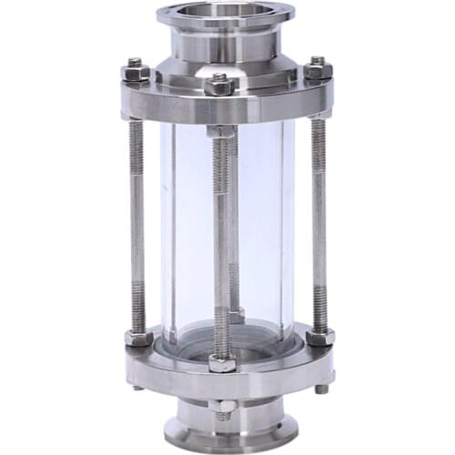 In-Line Sight Glass with Clamp End,Flow Sanitary Straight Sight Glass SUS316 1.5 Inch Tri Clamp Type (Flow Pipe OD 38MM)
