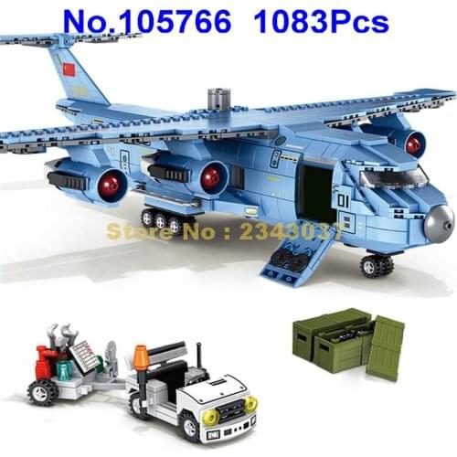 105766 1083pcs Military Plane Air Force Transport Aircraft 8 Building Block Toy