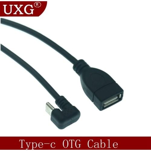 180 Degree Up Down Angle USB 3.1 Type C Male to USB2.0 USB 3.0 5Bbps otg USB-C Data Transmission Converter Cable 25cm
