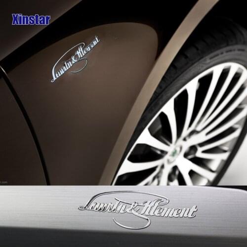 2pcs Stainless Steel Laurin & Klement Interior Sticker For Skoda Superb Fabia Octavia Rapid Superb Yeti Kamiq Scala Karoq