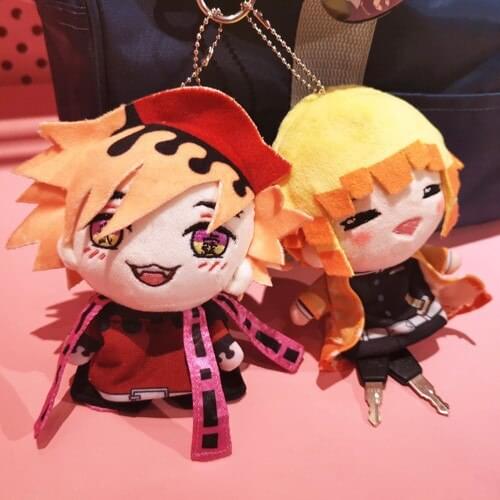 2021 Anime Demon Slayer Kimetsu no Yaiba Agatsuma Zenitsu Douma Plush Doll Toy Cosplay Prop Pendant Halloween Christmas Gifts