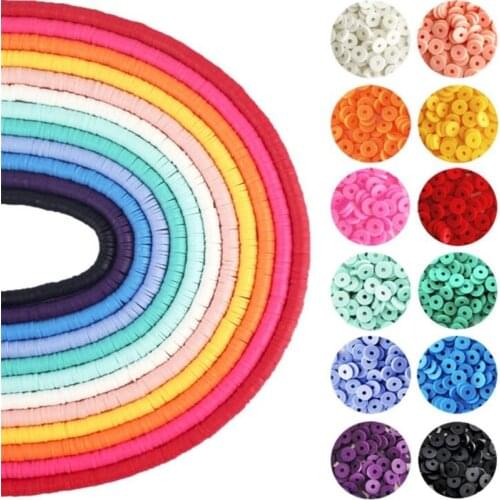 350pcs Flat Round Loose Handmade Polymer Fimo Spacer Beads For DIY Necklace Bracelet Jewelry Making Findings Accessories