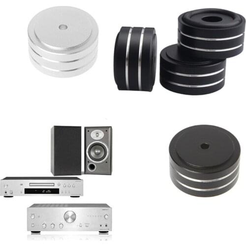 4PCS 40*20mm Machined Full Aluminum Amplifier Feet PC Chassis Speaker Cabinet Isolation Stand Base AMP DAC Turntable Pad
