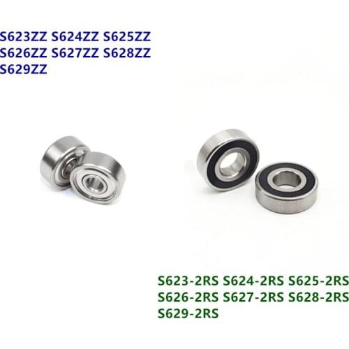 50pcs/lot ABEC-5 S623 S624 S625 S626 S627 S628 S629 ZZ - 2RS stainless steel deep groove ball bearing