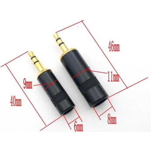 50pcs new Gold plated Stereo 3.5mm Repair Headphone Plug Cable Audio connector