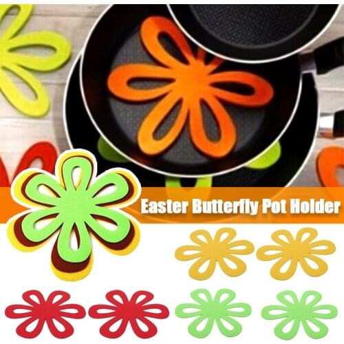 6Pcs Flower Shaped Cup Coaster Heat Insulation Pot Pan Mat Dividers Cup Mats Drinking Coasters Kicthen Dish Protectors Holders