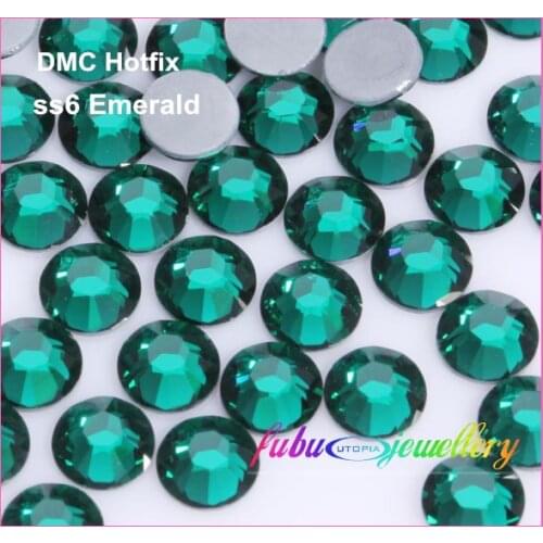 Free Shipping! 1440pcs/Lot, ss6 (1.9-2.1mm) High Quality DMC Emerald Iron On Rhinestones / Hot fix Rhinestones