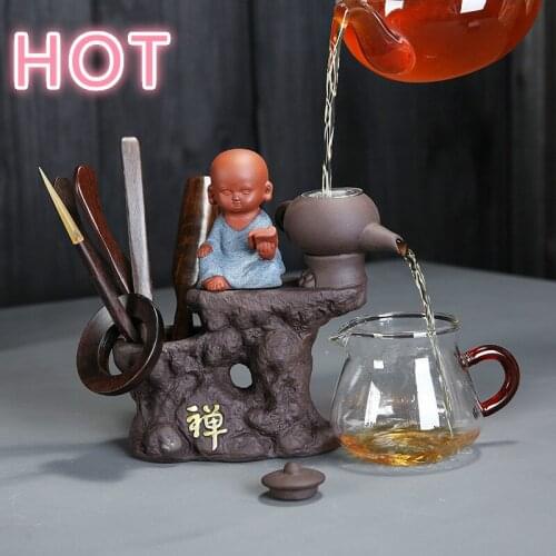 Free Shipping Kung Fu Tea Set Tea filtration Tea Ceremony Little Monk Tea Accessories Set Ceramic Tea Scoop Six Gentleman