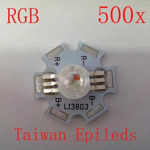 Free DHL/FEDEX, Epileds brand,500pcs/lot 3W RGB LED Chip,with heatsink C56