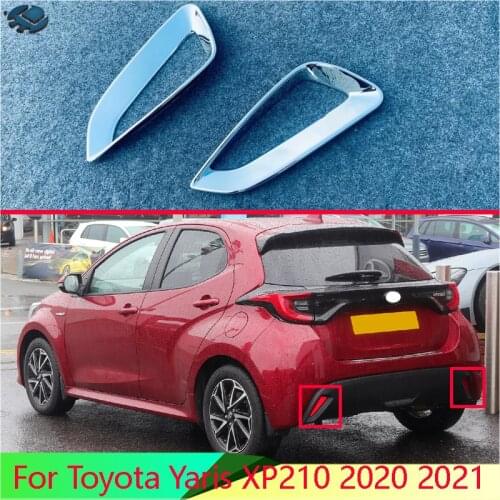 For Toyota Yaris XP210 2020 2021 Car Accessories ABS Chrome Rear Reflector Fog Light Lamp Cover Trim Bezel Frame Styling Garnish