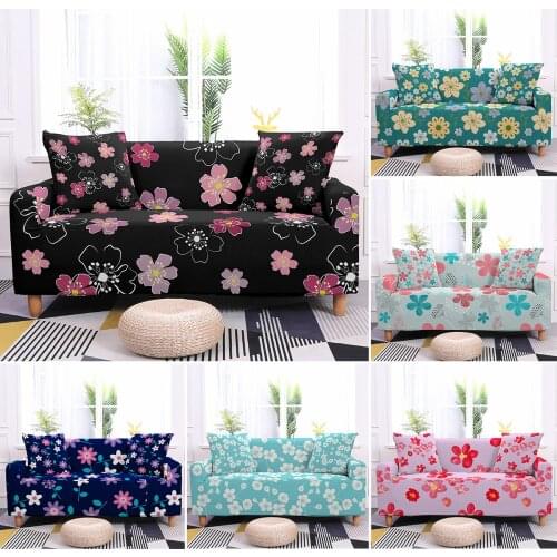 Flowers Pattern Elastic Sofa Covers for Living Room Sectional Chair Couch Cover Stretch Sofa Slipcovers Home Decor 1/2/3/4-seat