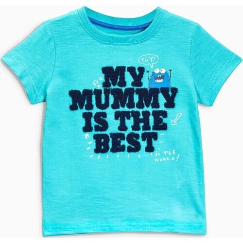 Little Maven New Boys Summer Fashion Mummys the Best Friend Letters Short O-neck Brand Cotton Quality Knitted Children Tshirt