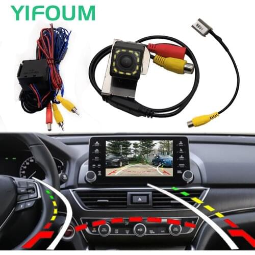 Fisheye Dynamic Trajectory HD Car Rear View Backup Camera For Honda Accord 10th 2018 2019 2020 & Original Factory Screen