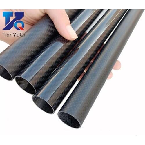 2 PCS 3K Carbon Fiber circular tube Thickness 1mm OD 21mm 23mm 25mm 28mm 30mm Carbon Fiber Hollow Tube for UAV Model Materials