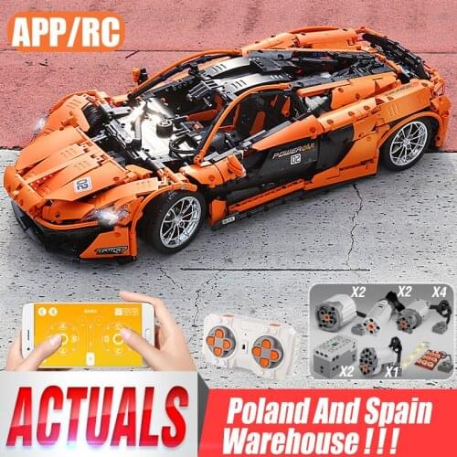 Yeshin 20087 Motorized Compatible 13090 MOC-16915 McLaren P1 Motor Function Car Building Blocks Bricks Christmas Toy