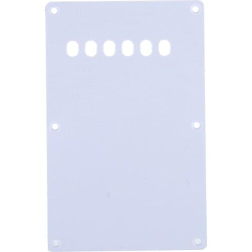 Musiclily 6 Hole Guitar Back Plate for China Made Squier, 1Ply White