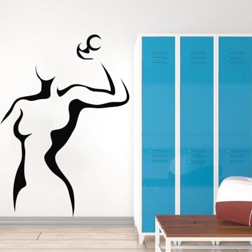 Fitness Club Stickers Gym Vinyl Wall Decal Girls Room Decoration Dumbbell Beautiful Woman Home Mural O139