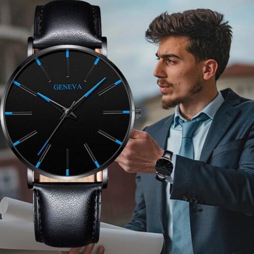 2021 new fashion thin mens watch casual business simple pointer belt quartz watch couple mesh belt non-mechanical watch