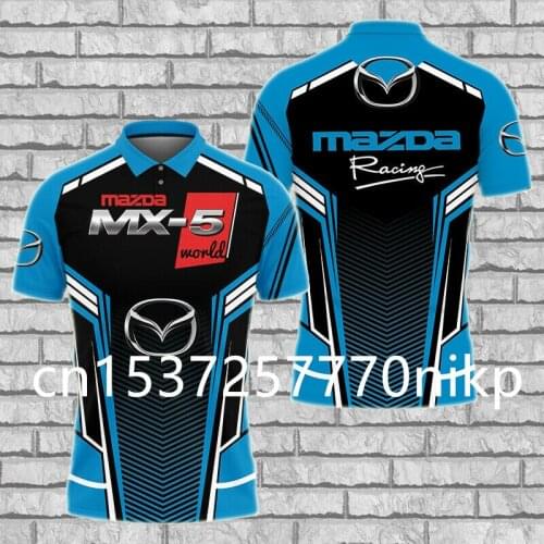 2021 New Mazda MX-5 Mens Polo Shirt High Quality Mens Shirt 3D Anime Oversized T-shirt Hip Hop Harajuku Casual Short Sleeve