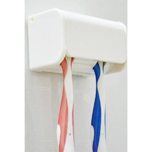 2/6 Grids Hotel Hygienic Durable With Protecting Cover Toothbrush Holder Home Back Adhesive Dust-Proof Rack Bathroom ABS Resin