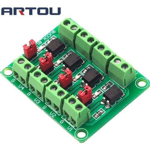 PC817 4 Channel Optocoupler Isolation Board Voltage Converter Adapter Module 3.6-30V Driver Photoelectric Isolated Module PC 817