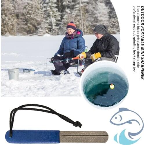 Portable Fishing Hook Sharpener Hone Outdoor Double Groove Fishhook Grindstone Compression Resistance Outdoor Fishing