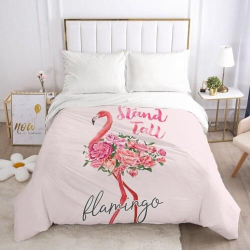 Bedding Duvet Cover Comforter/Quilt/Blanket Case With Zipper Queen King Europe Russia Size 200x200/220*240 Nordic Pink Flamingo