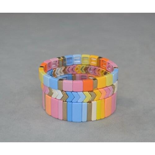 Rainbow Enamel Bracelet Bohemia street paifeng (3-piece set)