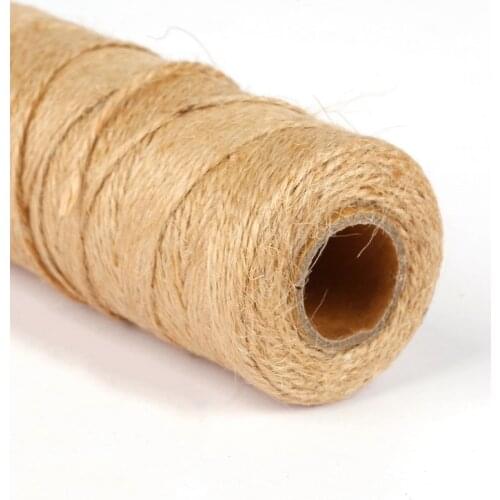 100m Natural Linen Jute Twine Burlap String Hemp Rope Gift Wrapping Cords Thread DIY Scrapbooking Florists Craft Gardening Cord