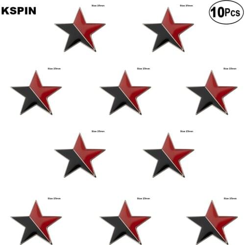 Red-Black Star Lapel Pin Lapel Pin Flag badge Brooch Pins Badges 10Pcs a Lot