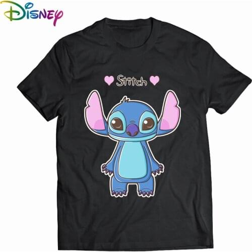 Disney Stitch Love You Ohana Womens shirt Large Face Design Everyday Activities Happy T-shirts Fashion Branded Female Oversized