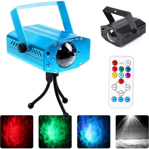 7 Colors Stage Light Water Wave Ripple Effect RGB LED Projector Night Light for Disco Party DJ KTV Club Home Entertainment