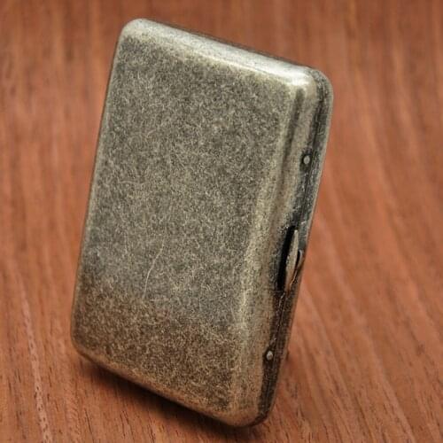 Vintage Copper Cigarette Case 16 Sticks Cigarette Boxes Tobacco Holders Anti-pressure Smoking Accessories