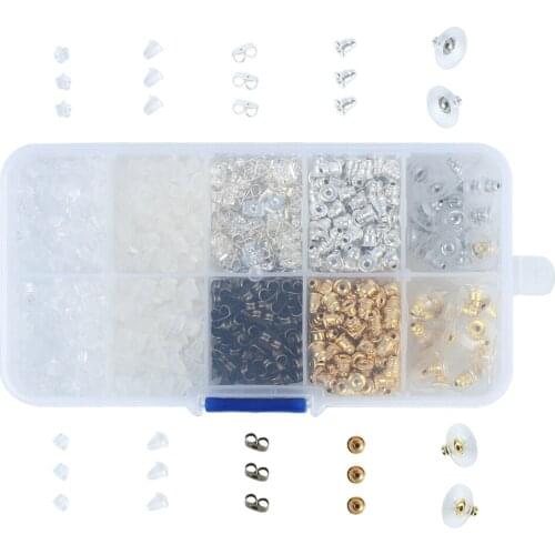 1040 Pcs Earring Back Stoppers for Stud Earrings DIY Earring Findings Jewelry Making Accessories Earrings Stud Pin Caps