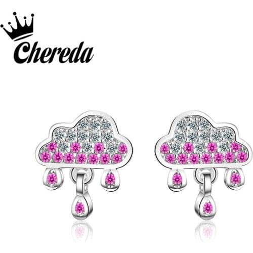 Chereda Purple Cute Drop Earrings for Women Cloud Rain Shape Earring Christmas Gifts Jewelry Brincos 2019