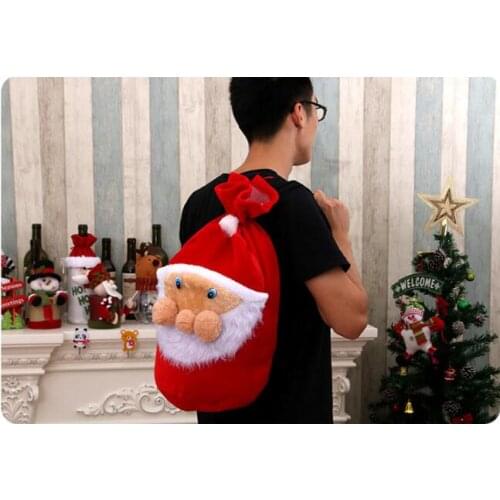 1PC Exquisite Christmas Day Decoration Santa Sack Stocking Big Gift bags Christmas Santa Claus Xmas Gifts Navidad Bags QA 241