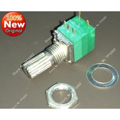 10pcs/lot 5 foot RV097NS B100K with switch 100K single coupling potentiometer audio power amplifier handle 15mm