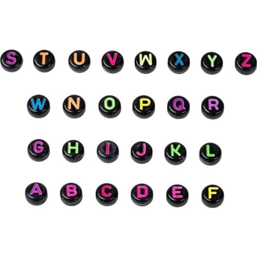 2600Pcs Alphabet Beads Flat Round Beads for Jewelry Making Necklaces