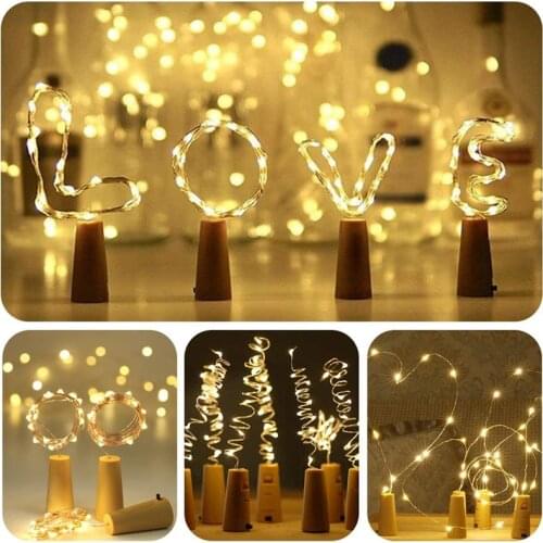 8Pack 2M 20 LED Wine Bottle String Lights with Cork Copper Wire Battery Powered Garland Fairy Lights for Party Wedding Decor