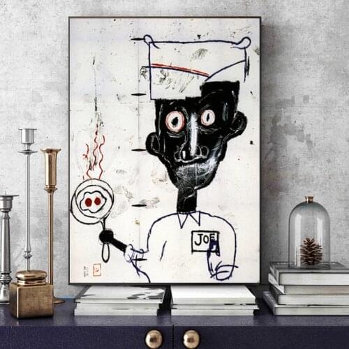 Abstract Jean Michel Eyes and Eggs Canvas Paintings Posters Prints Wall Graffiti Art Pictures for Living Room Wall Decor Cuadros