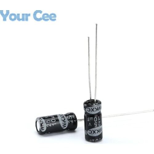100 pcs 25v 10uf 5X11MM Aluminum Electrolytic Capacitor