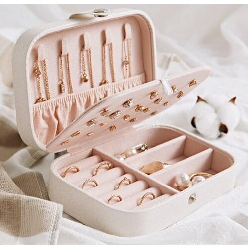 BalleenShiny Portable Large-capacity Jewelry Box Earrings Ring Necklace Classification Storage Box Creative Home Jewelry Box