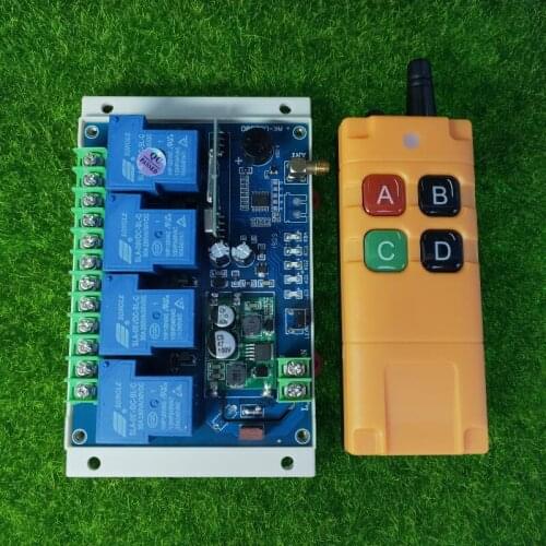 DC 12V 24V 36V 48V 30A 4CH 3000W RF switch Wireless Remote High power long distance industrial/agricultural 1000M power on