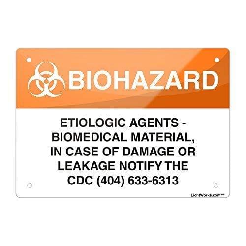 Biohazard Aluminum Metal Sign Etiologic Agents - Biomedical Ma, 8" X 12" inch Inches Designed by Leiacikl22