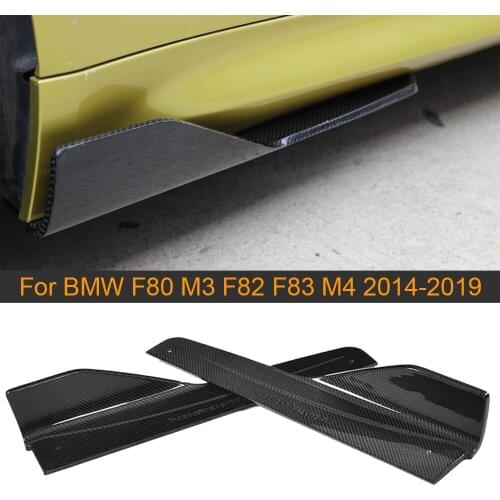 Carbon Fiber Car Side Skirts Splitters for BMW F80 M3 F82 F83 M4 2014-2019 Convertible Coup Sedan Car Side Skirts Splitters 2PCS